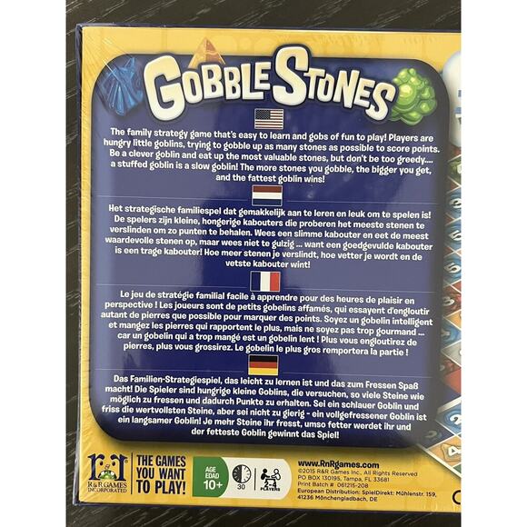 Gobble Stones Board Game by Stephen Glenn 2015 R & R Games, New and Sealed - Picture 3 of 7